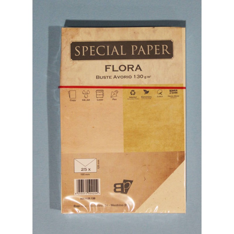 BUSTE 12x18 FLORA AVORIO gr.130 25pz