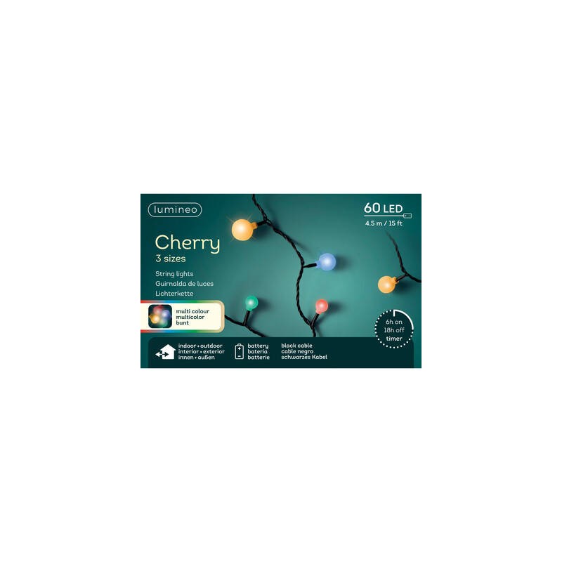 LED CHERRY 3 MIS. 60LUCI 4,5mt MULTICOLOR INT/EST
