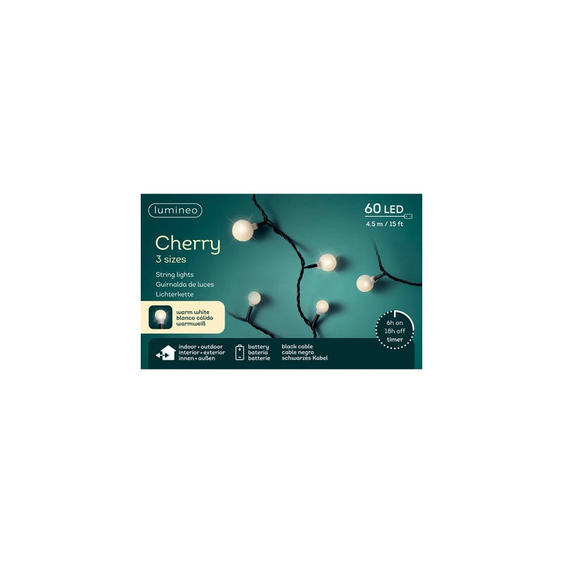 LED CHERRY 3 MIS. 60LUCI 4,5mt BIANCO CALDO INT/EST