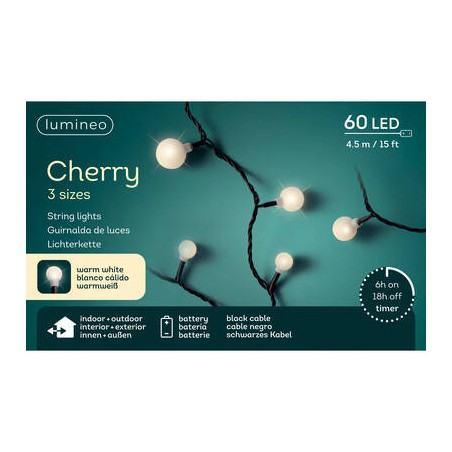 LED CHERRY 3 MIS. 60LUCI 4,5mt BIANCO CALDO INT/EST