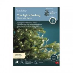 MICRO LED PER ALBERO 832LUCI BIANCO CALDO 2,4mt FILO ARGENTO