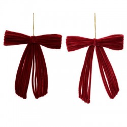FIOCCO IN CINILIA DA APPENDERE H.14cm ROSSO/BORDO' 1pz