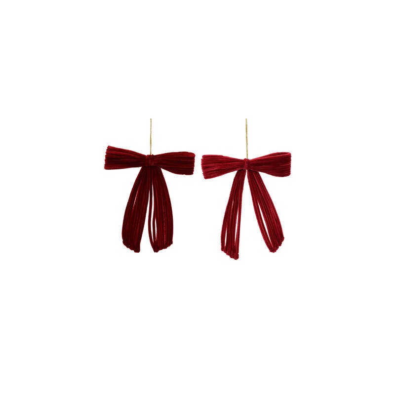 FIOCCO IN CINILIA DA APPENDERE H.14cm ROSSO/BORDO' 1pz