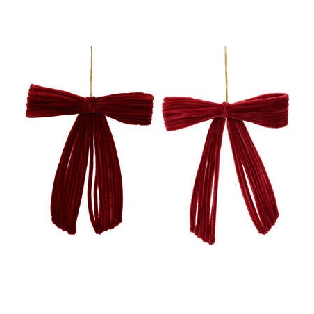 FIOCCO IN CINILIA DA APPENDERE H.14cm ROSSO/BORDO' 1pz