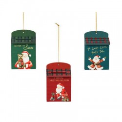 CASSETTA DELLA POSTA BABBO NATALE 6x3x9cm IN LEGNO 3COLORI ASS.TI 1pz
