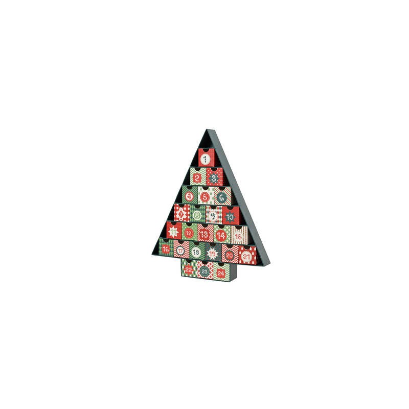 CALENDARIO DELL'AVVENTO A FORMA ALBERO 39x32,5cm