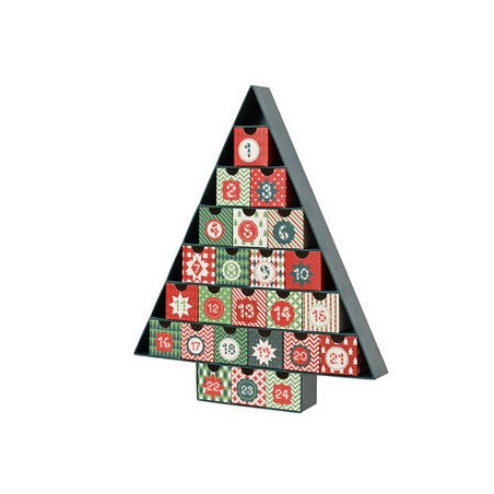 CALENDARIO DELL'AVVENTO A FORMA ALBERO 39x32,5cm