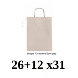 BORSA CARTA COLOR MIS.26+12x36cm TORTORA 724