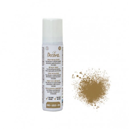 COLORANTE ALIMENTARE SPRAY METALLIZZATO ORO 75ml NO E171 DECORA