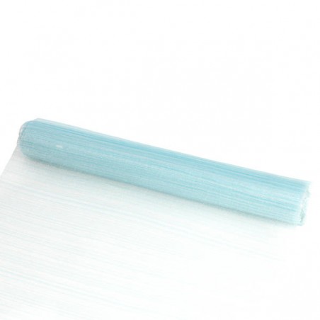 RUNNER cm30x3mt ORGANZA RIGHE AZZURRO