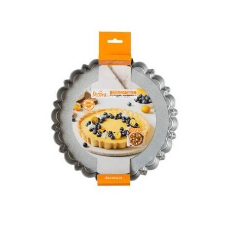 STAMPO CROSTATA FONDO MOBILE ø25x3hcm ANTIADERENTE DESIGN LINE DECORA