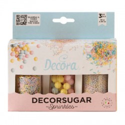 SET DECORAZIONI PEARLY MIX IN ZUCCHERO 85gr 3pz