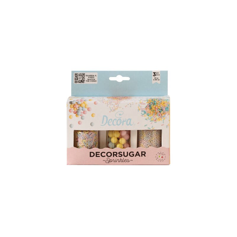 SET DECORAZIONI PEARLY MIX IN ZUCCHERO 85gr 3pz