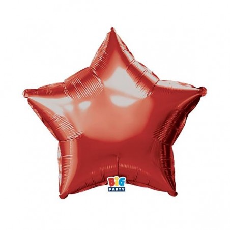 PALLONE MYLAR STELLA 18 45cm ROSSO METAL