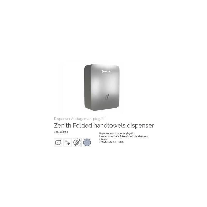 DISPENSER ASCIUGAMANI PIEGATI ACCIAIO SPAZZOLATO LINEA ZENITH ART.892455
