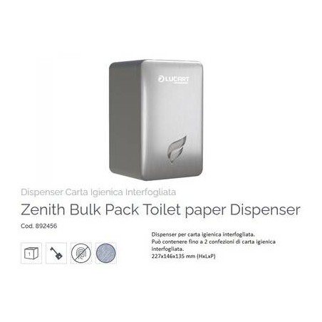 DISPENSER IGIENICA INTERFOGLIATA ACCIAIO SPAZZOLATO LINEA ZENITH ART.892456