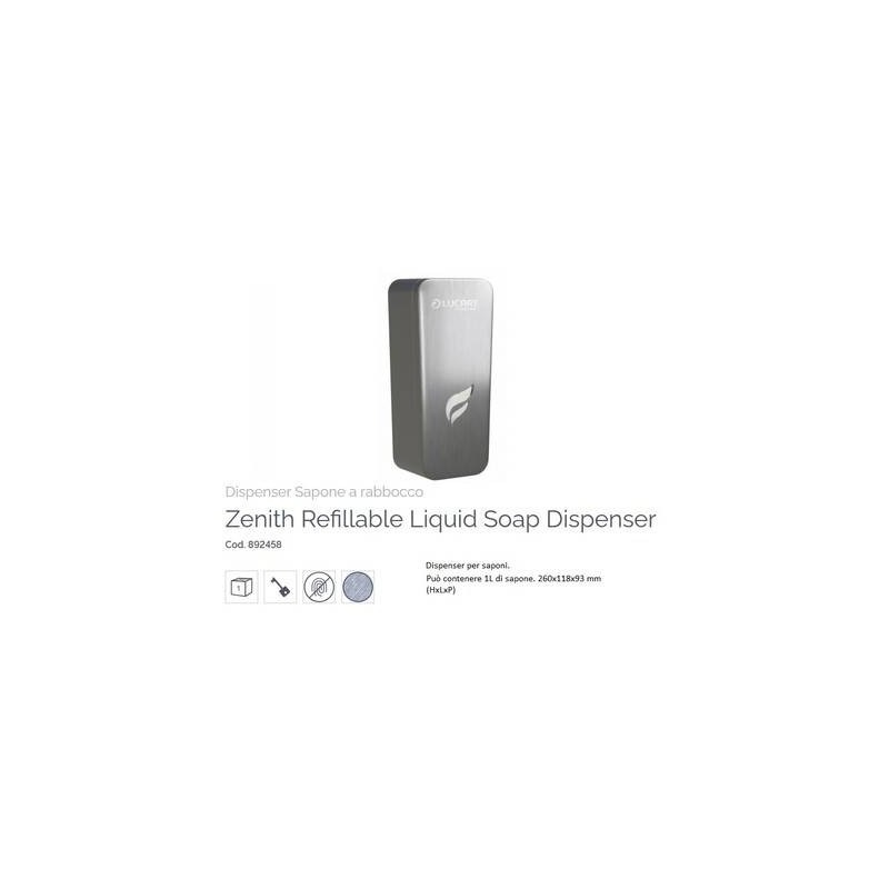 DISPENSER SAPONE RABOCCO 1lt ACCIAIO SPAZZOLATO LINEA ZENITH ART.892458