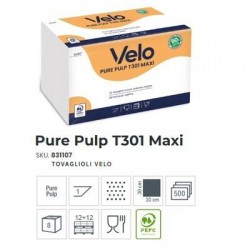 TOVAGLIOLI BIANCHI 30x30 1V 130T PURE PULP MAXI 500pz VELO