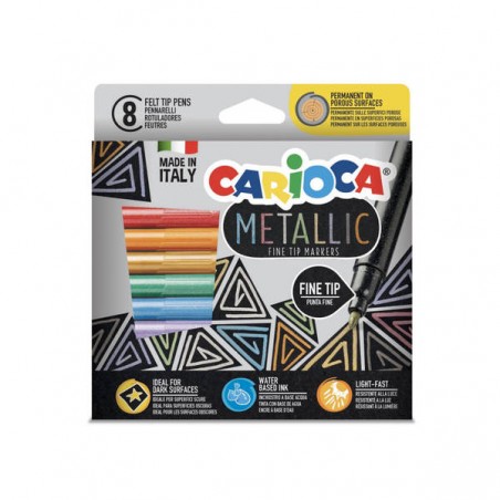 CARIOCA METALLIC PENNARELLI PUNTA FINE 8pz