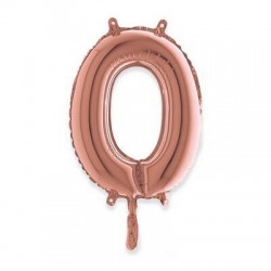 PALLONE NUMERO 0 MYLAR 36cm ROSE GOLD