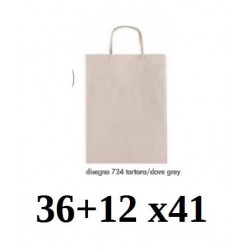 BORSA CARTA COLOR MIS.36+12x41cm TORTORA 724