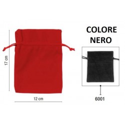 VELVET BAGS SACCHETTI VELLUTO 12x17cm 6001-NERO 5pz