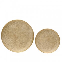 PIATTO DECORATIVO IN METALLO ORO ANTICO ø29cm