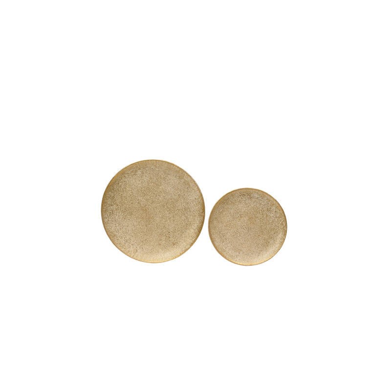 PIATTO DECORATIVO IN METALLO ORO ANTICO ø29cm