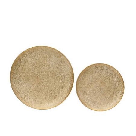 PIATTO DECORATIVO IN METALLO ORO ANTICO ø29cm