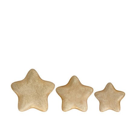 PIATTO STELLA DECORATIVO IN METALLO 19x18cm ORO ANTICO