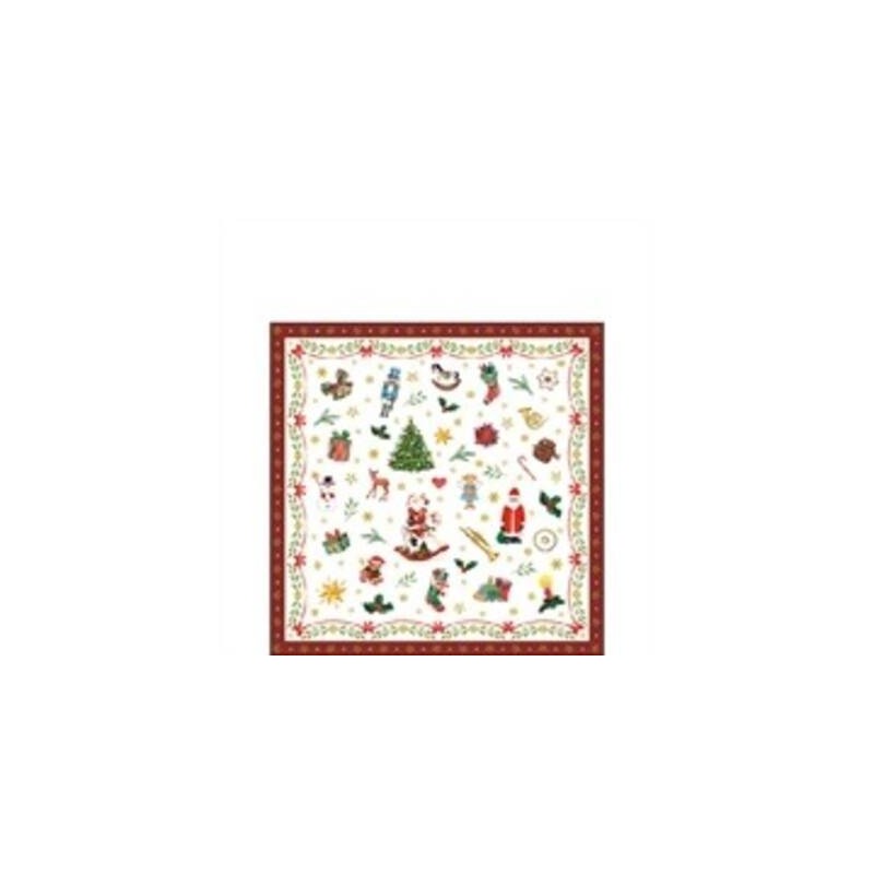 TOVAGLIOLI 25x25cm ORNAMENTS ALL OVER RED 20pz