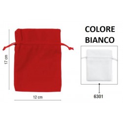 VELVET BAGS SACCHETTI VELLUTO 12x17cm 6301-BIANCO 5pz