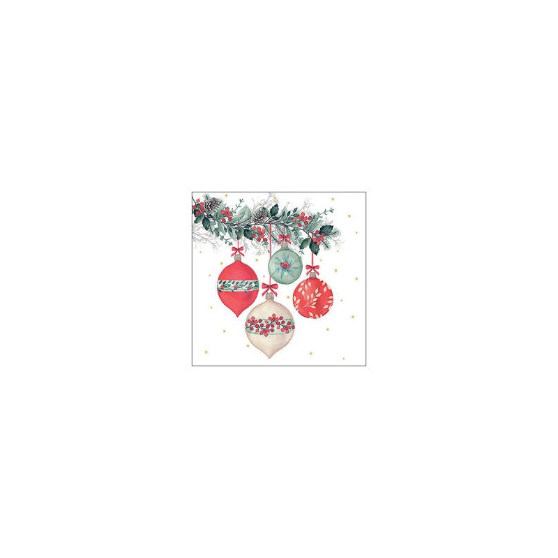 TOVAGLIOLI 25x25cm PALLINE ALBERO 20pz