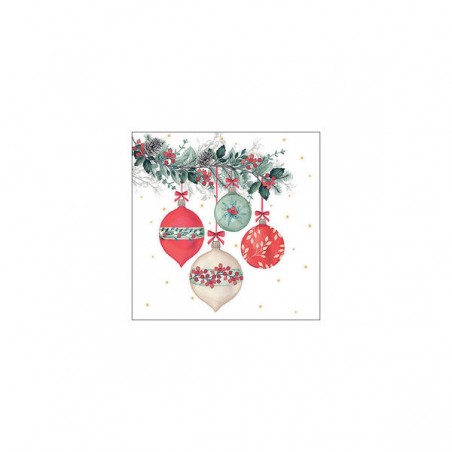TOVAGLIOLI 25x25cm PALLINE ALBERO 20pz