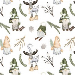 TOVAGLIOLI 33x33 GNOMI DELLA FORESTA WHITE 20pz