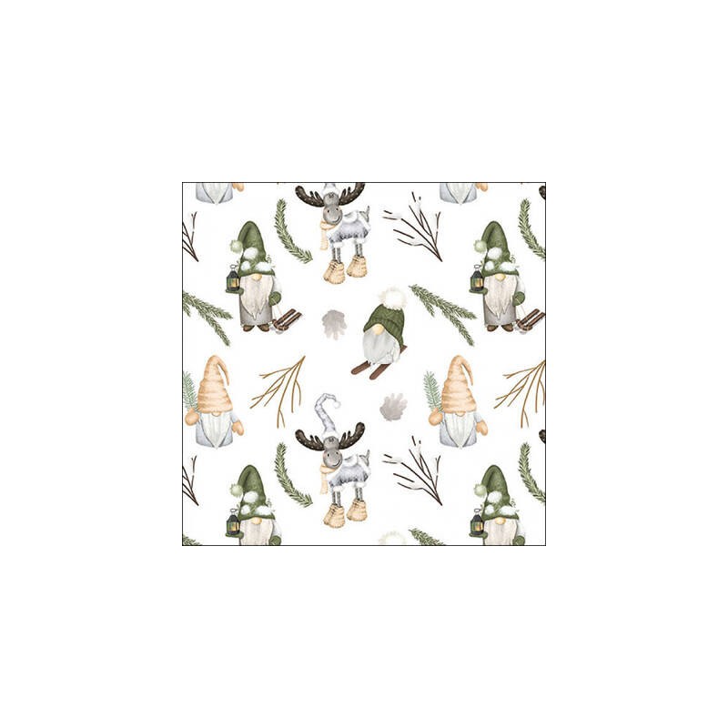 TOVAGLIOLI 33x33 GNOMI DELLA FORESTA WHITE 20pz