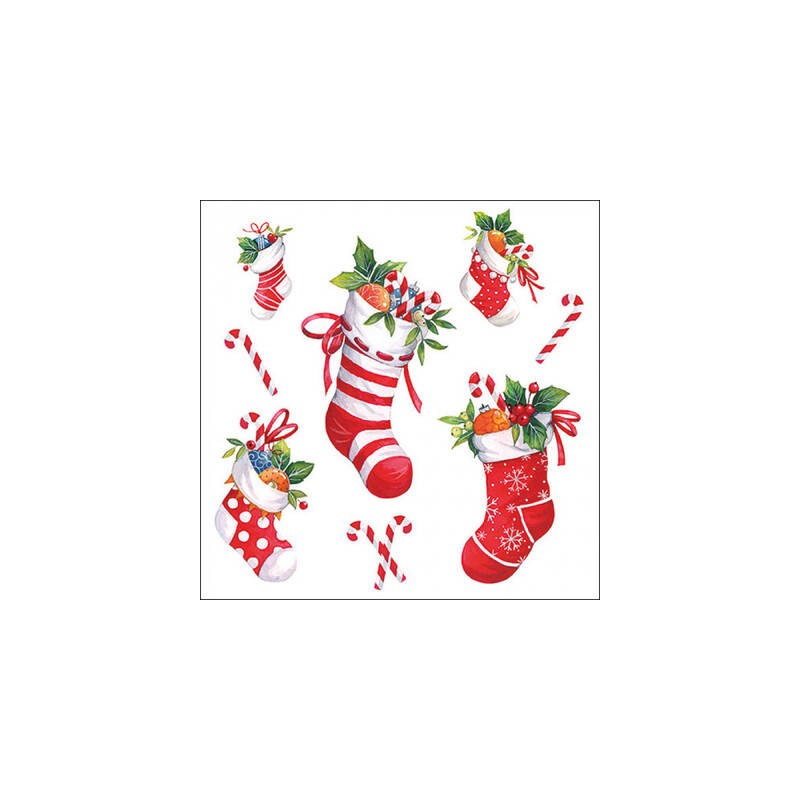TOVAGLIOLI 33x33 CALZA XMAS WHITE 20pz