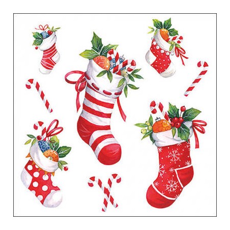 TOVAGLIOLI 33x33 CALZA XMAS WHITE 20pz