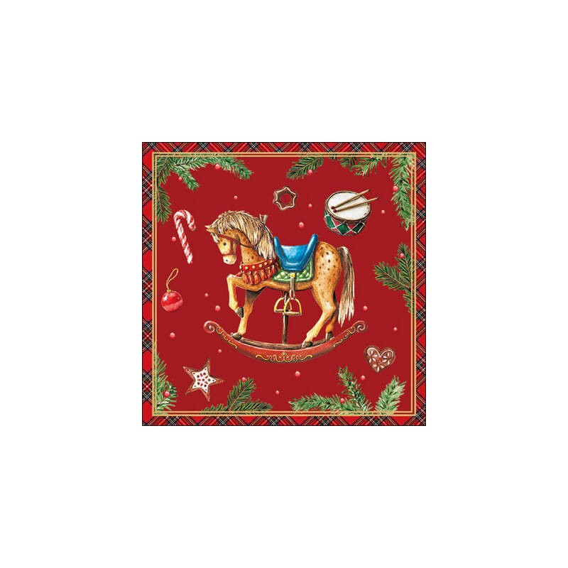 TOVAGLIOLI 33x33 ROCKING HORSE RED 20pz