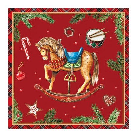 TOVAGLIOLI 33x33 ROCKING HORSE RED 20pz