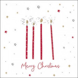 TOVAGLIOLI 33x33 XMAS CANDLES RED 20pz