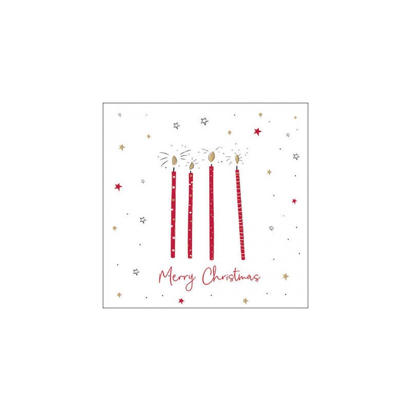 TOVAGLIOLI 33x33 XMAS CANDLES RED 20pz