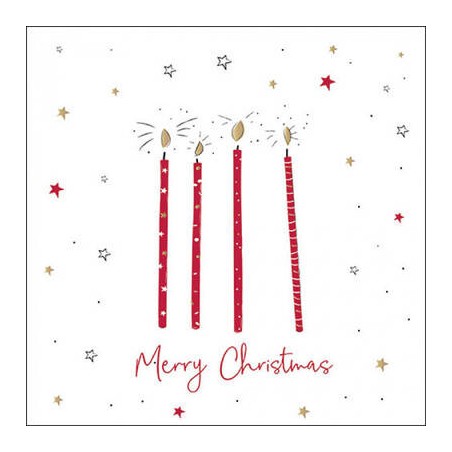 TOVAGLIOLI 33x33 XMAS CANDLES RED 20pz