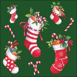 TOVAGLIOLI 33x33 CALZA XMAS GREEN 20pz