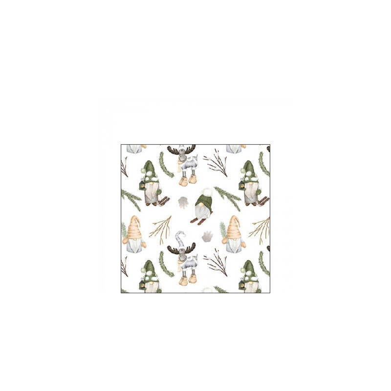 TOVAGLIOLI 25x25 GNOMI DELLA FORESTA WHITE 20pz