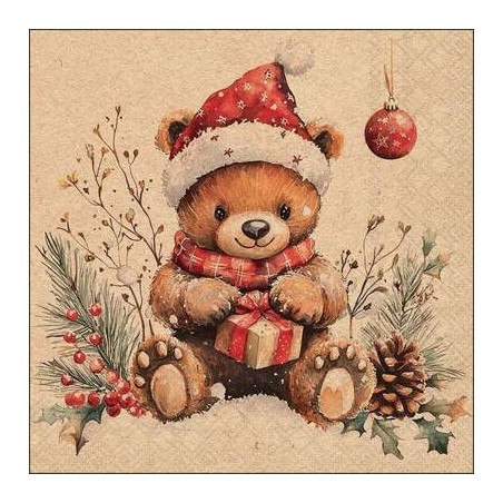 TOVAGLIOLI 33x33 TEDDY'S GIFT NATURAL 20pz