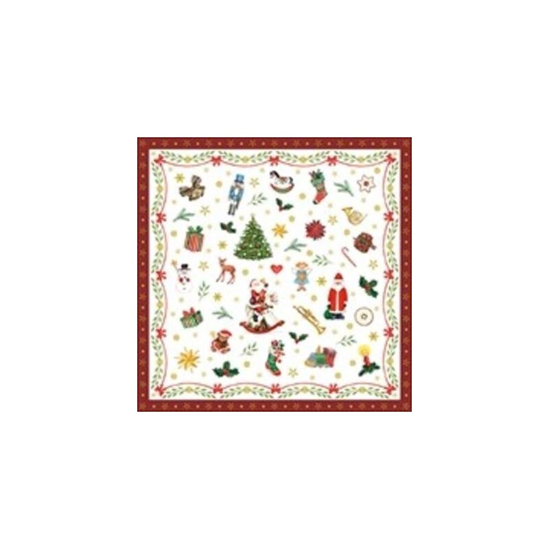 TOVAGLIOLI 33x33cm ORNAMENTS ALL OVER RED 20pz