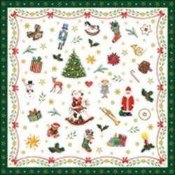 TOVAGLIOLI 33x33cm ORNAMENTS ALL OVER GREEN 20pz