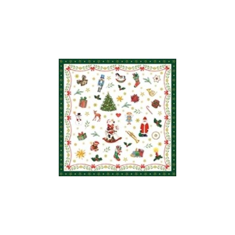 TOVAGLIOLI 33x33cm ORNAMENTS ALL OVER GREEN 20pz
