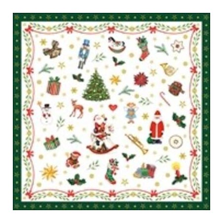 TOVAGLIOLI 33x33cm ORNAMENTS ALL OVER GREEN 20pz